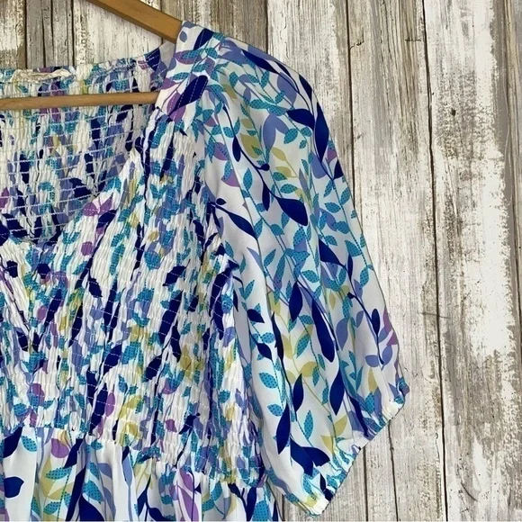 Jodifl Shades Of Blue Smocked Blouse - Picture 5 of 8